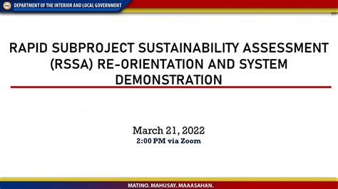rssa dilg|Guidelines for the Implementation of Rapid Subproject .